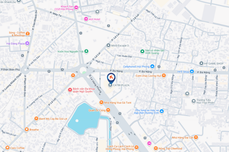 Map - Horizontal LED Unipole Billboard at 1 Le Hong Phong, Ngo Quyen, Hai Phong City (Cat Bi Plaza)