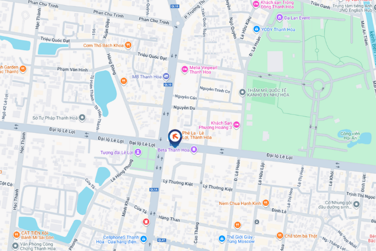 Map - Horizontal LED Screen Billboard at 27-29 Dai Lo Le Loi, Lam Son, Thanh Hoa (Nguyen Kim Electronics Shopping Center)