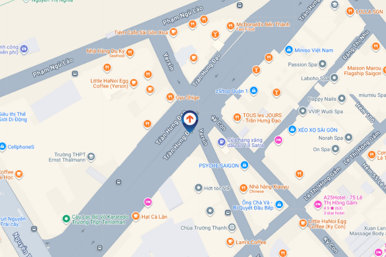 Map - Horizontal Curved LED Screen Billboard at 63-65-67 Tran Hung Dao, Ben Thanh, Ho Chi Minh City (Nguyen Kim Electronics Shopping Center)