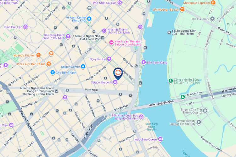 Map - Horizontal LED Screen Billboard at 02 Hai Trieu, Sai Gon, Ho Chi Minh City (Bitexco Tower)