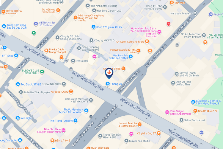 Map - Horizontal LED Screen Billboard at 264 Nguyen Thi Minh Khai, Ban Co, Ho Chi Minh City (Phong Vu Showroom)