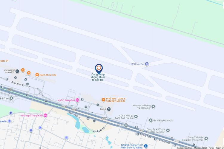 Map - Vertical LED Screen Billboard at Noi Bai International Airport, Noi Bai, Ha Noi City (public hall of Terminal T1)