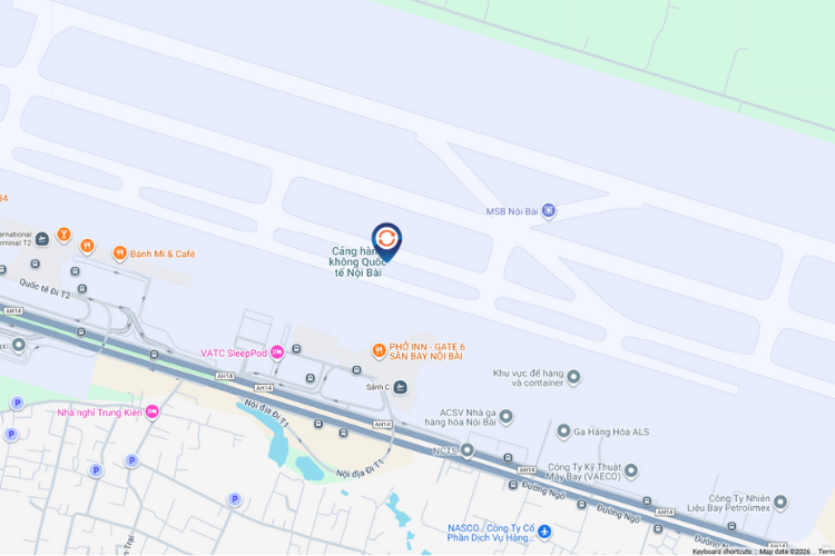 Map - Horizontal LED Wall Cladding Billboard at Noi Bai International Airport, Noi Bai, Ha Noi City (Security screening area, Wing B, Level 2, Terminal T1)