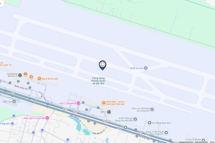 Map - Vertical LED Screen Billboard at Noi Bai International Airport, Noi Bai, Ha Noi City (VIP lounge access area, Level 3, Terminal T1)