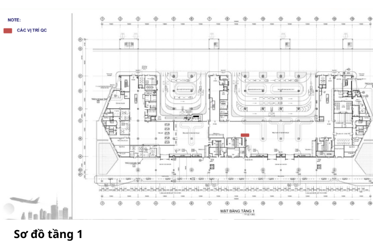 Map - Level 1 - Vertical LED Column Cladding Billboard at Phu Bai International Airport, Phu Bai, Hue City (Battery Charging Areas)