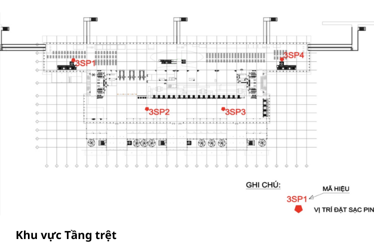 Map - Level 2 - Vertical LED Column Cladding Billboard at Da Nang International Airport, Hoa Cuong, Da Nang City (Battery Charging Areas)
