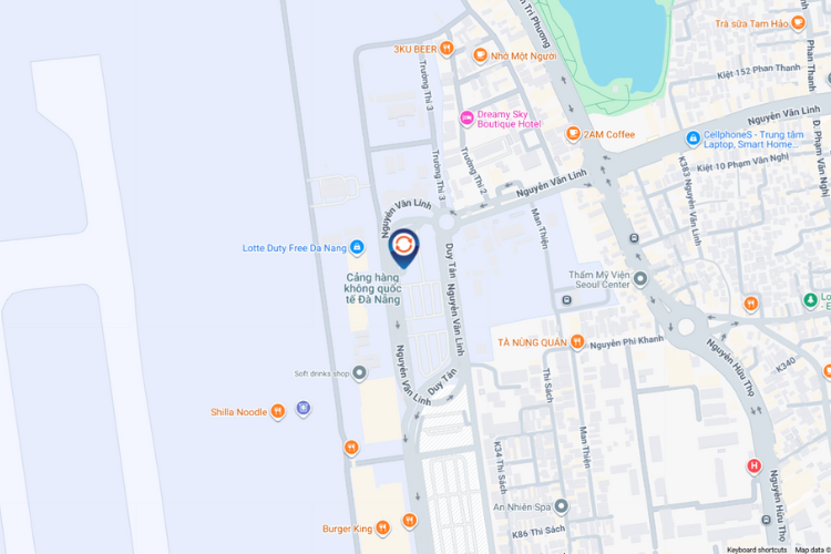 Map - Vertical LED Column Cladding Billboard at Da Nang International Airport, Hoa Cuong, Da Nang City (Battery Charging Areas)