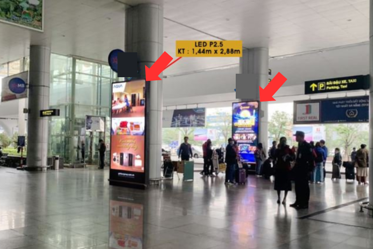 2 Sided Vertical LED Wall Cladding Billboard at Da Nang International Airport, Hoa Cuong, Da Nang City (Public Lobby, Domestic Arrival Terminal)