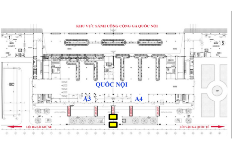 Map - Vertical LED Wall Cladding Billboard at Da Nang International Airport, Hoa Cuong, Da Nang City (Public Lobby, Domestic Arrival Terminal)