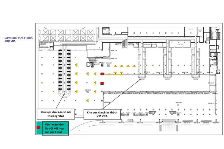 Map - Vertical LED Column Cladding Billboard at Tan Son Nhat International Airport, Tan Son Hoa, Ho Chi Minh City (Waiting lounge)