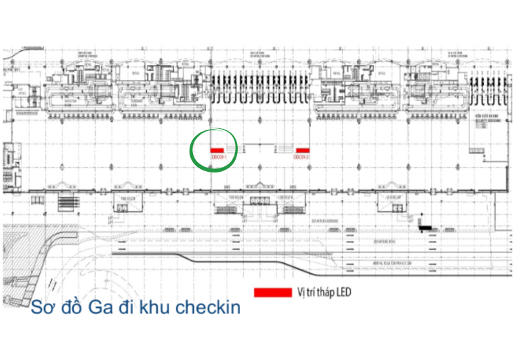 Map - Horizontal LED Wall Cladding Billboard at Tan Son Nhat International Airport, Tan Son Hoa, Ho Chi Minh City (West Wing, Terminal 3)