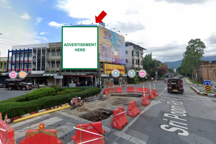1 Panel Static Billboard at Sriphum Rd., Chang Phueak Gate, Chiang Mai