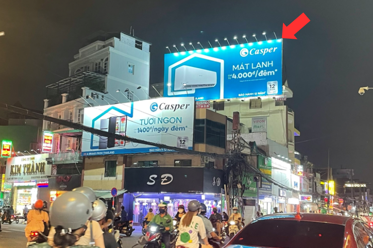 Night view - Horizontal Wall-mounted Pano Billboard at 535A Cach Mang Thang Tam, Hoa Hung, Ho Chi Minh City