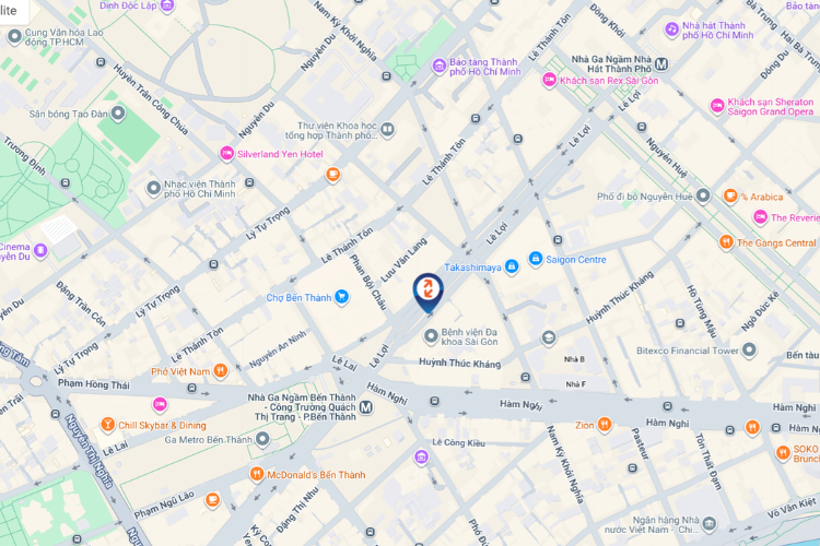 Map - Vertical LED Billboard at 125 Le Loi, Sai Gon Ward, Ho Chi Minh City (Ben Thanh Market Roundabout)