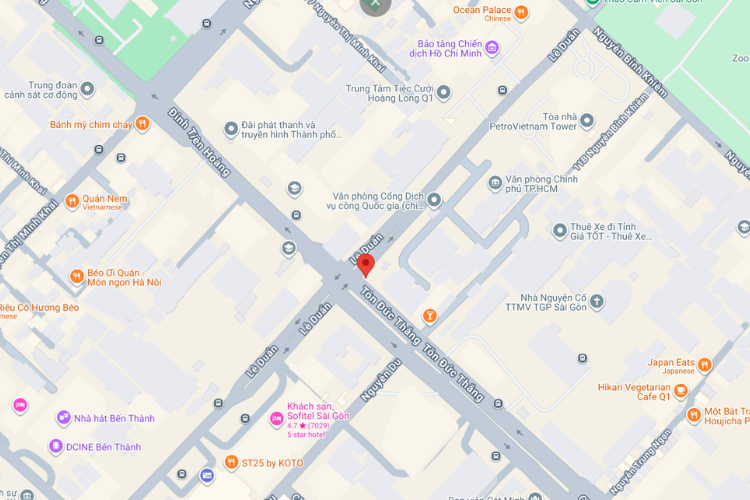 Map - Vertical LED Screen Billboard at Le Duan - Ton Duc Thang Intersection, Sai Gon Ward, Ho Chi Minh City