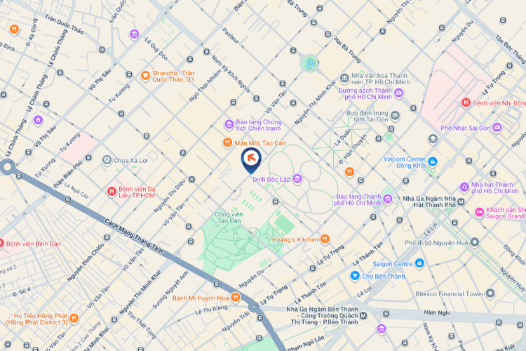 Map - Vertical LED Screen Billboard at Nguyen Thi Minh Khai - Huyen Tran Cong Chua Intersection, Ben Thanh Ward, Ho Chi Minh City