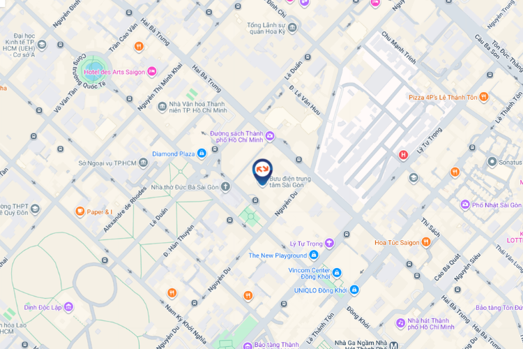 Map - Vertical LED Screen Billboard at Cong Xa Paris, Sai Gon Ward, Ho Chi Minh City (Ho Chi Minh City Central Post Office)