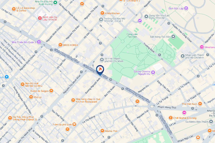 Map - Vertical LED Screen Billboard at Cach Mang Thang 8 - Suong Nguyet Anh Intersection, Ben Thanh Ward, Ho Chi Minh City