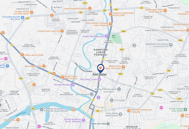 Map - Vertical Digital Screen Billboard at Darul Aman Highway / Jalan Teluk Wanjah, Alor Setar, Kedah (infront Aman Central Mall)